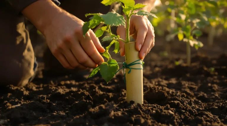 Si vous attendez que votre plant de tomate penche pour le tuteurer, la marque sur la tige restera
